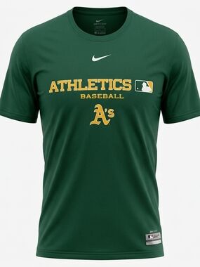 Nike Oakland Athletics A’s Green Baseball T-Shirt Childrens Size Large